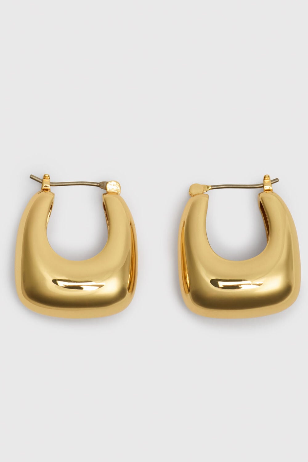 Gold Chunky Curved Square Earring