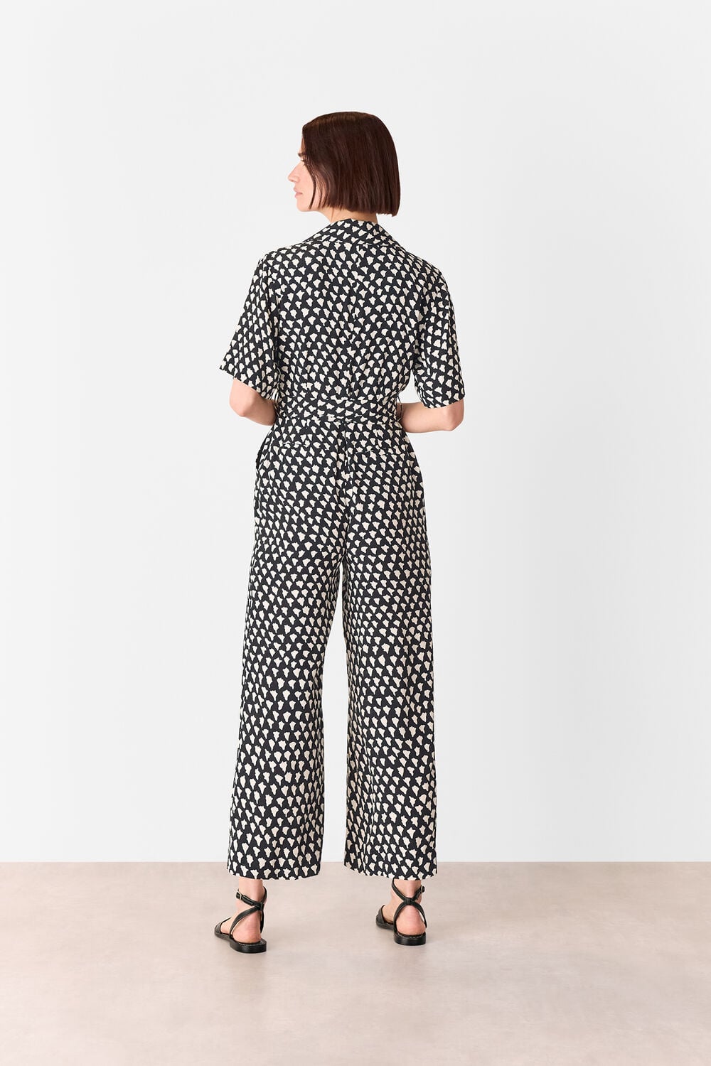 Black Abstract Triangle Jumpsuit