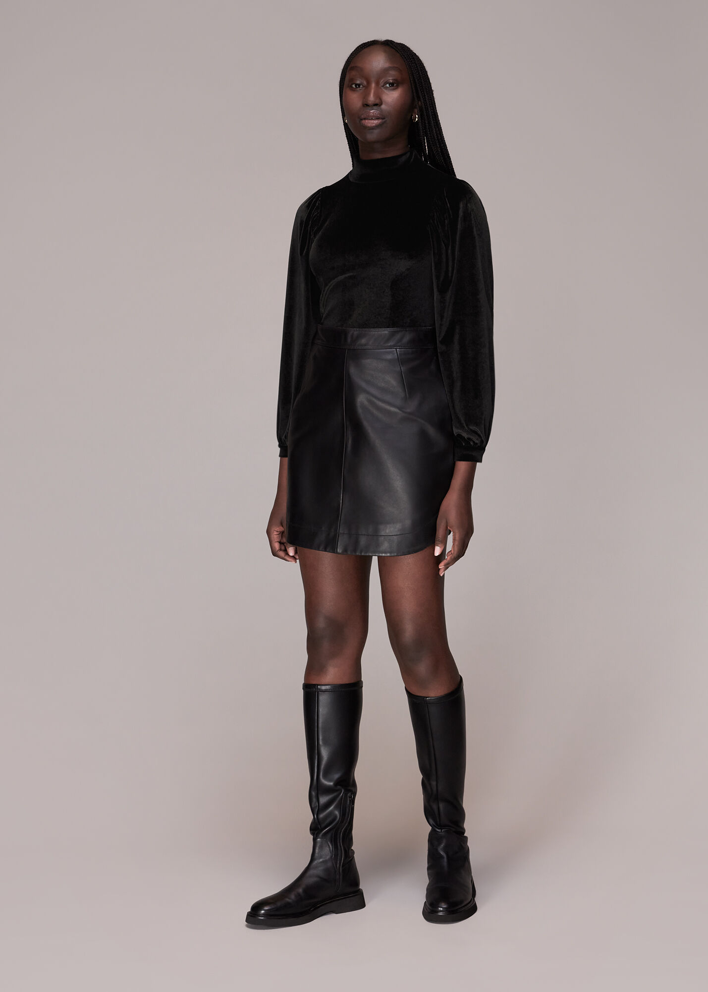 Black velvet best sale high neck top