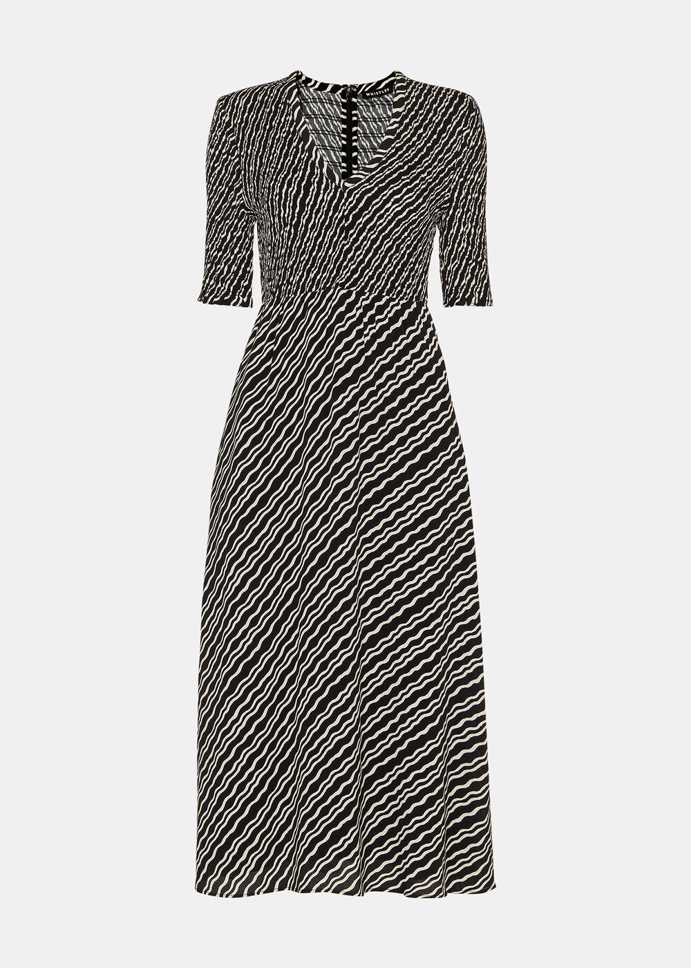 Petite Diagonal Ripple Shirred Dress