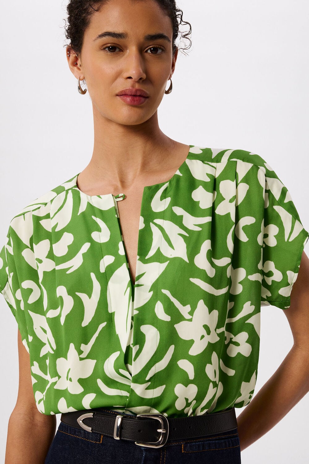 Floral Keyhole Blouse