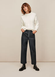 Hollie Leather Button Trouser