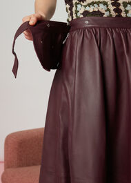 Belt Detail Leather Skirt
