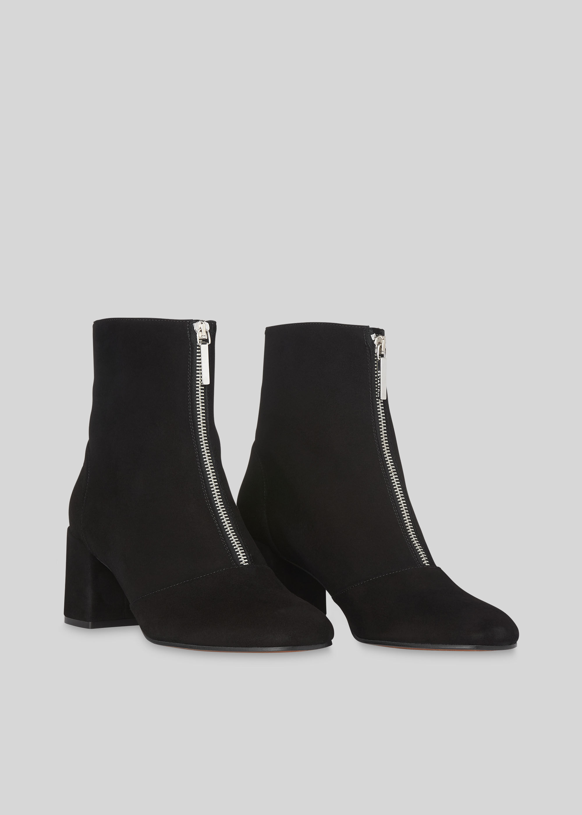 Black Rowan Suede Zip Front Boot