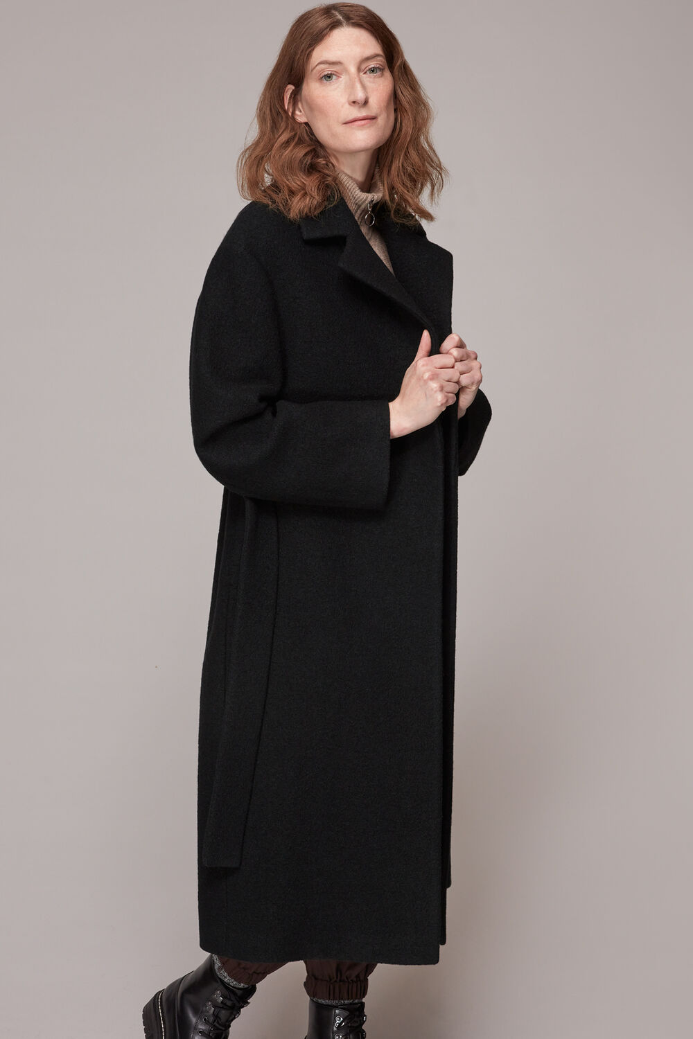Tie Waist Wool Coat