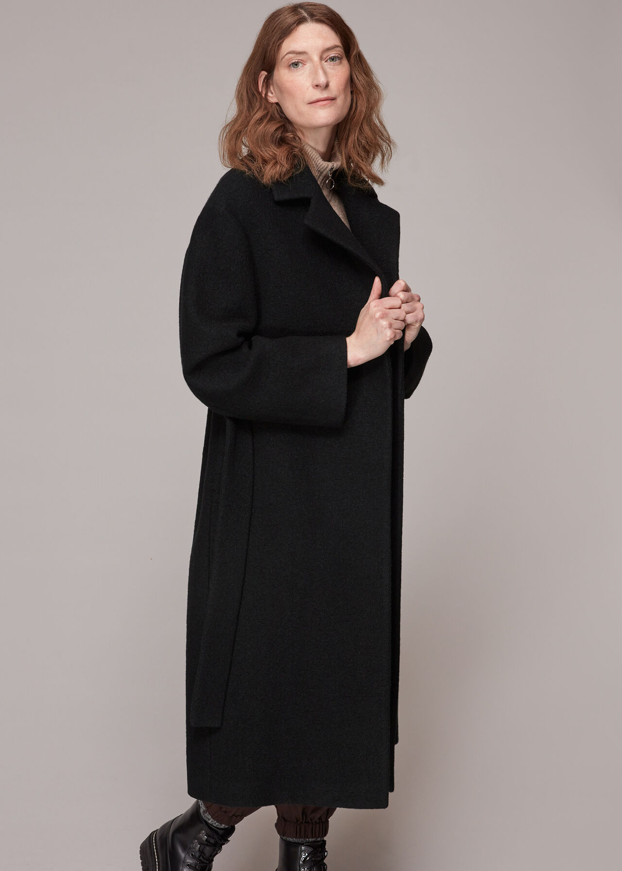 Tie Waist Wool Coat