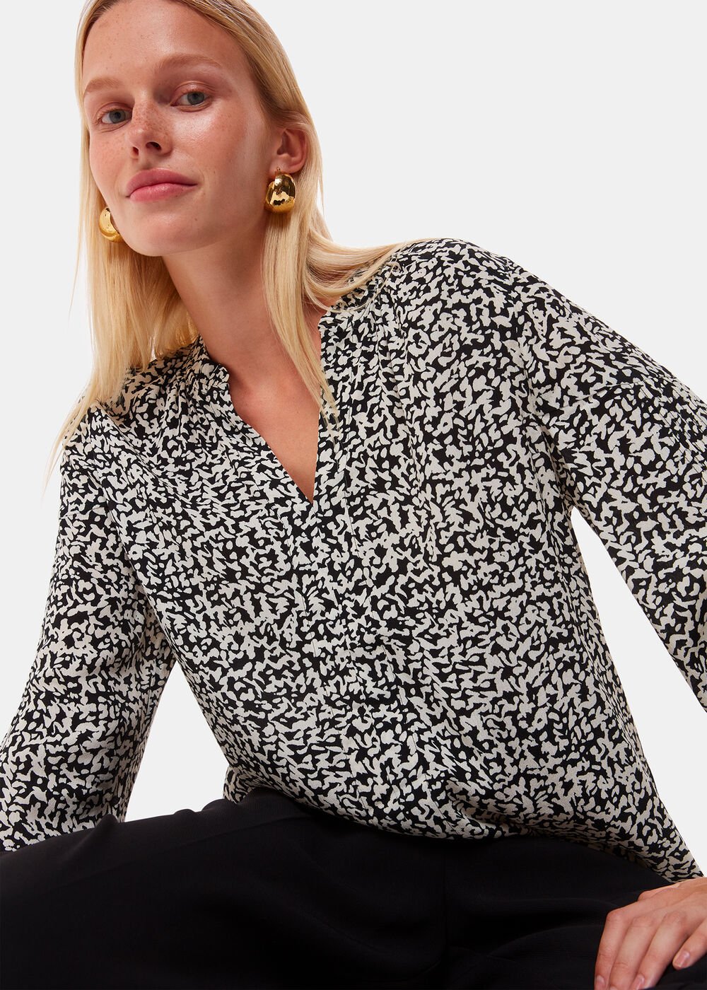 Scribble Print Blouse