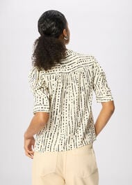 Dashed Spot Gathered Blouse