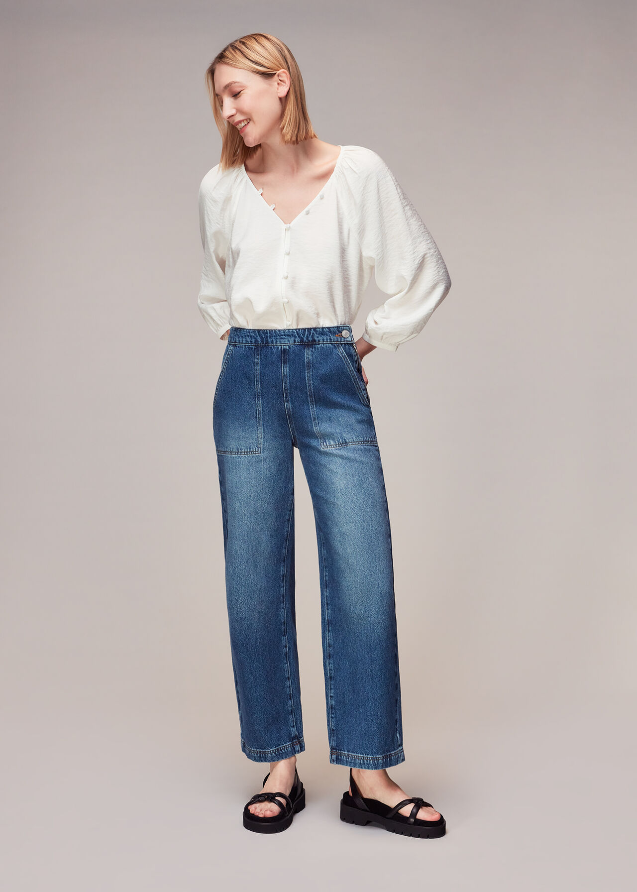 Lilly V Neck Button Top