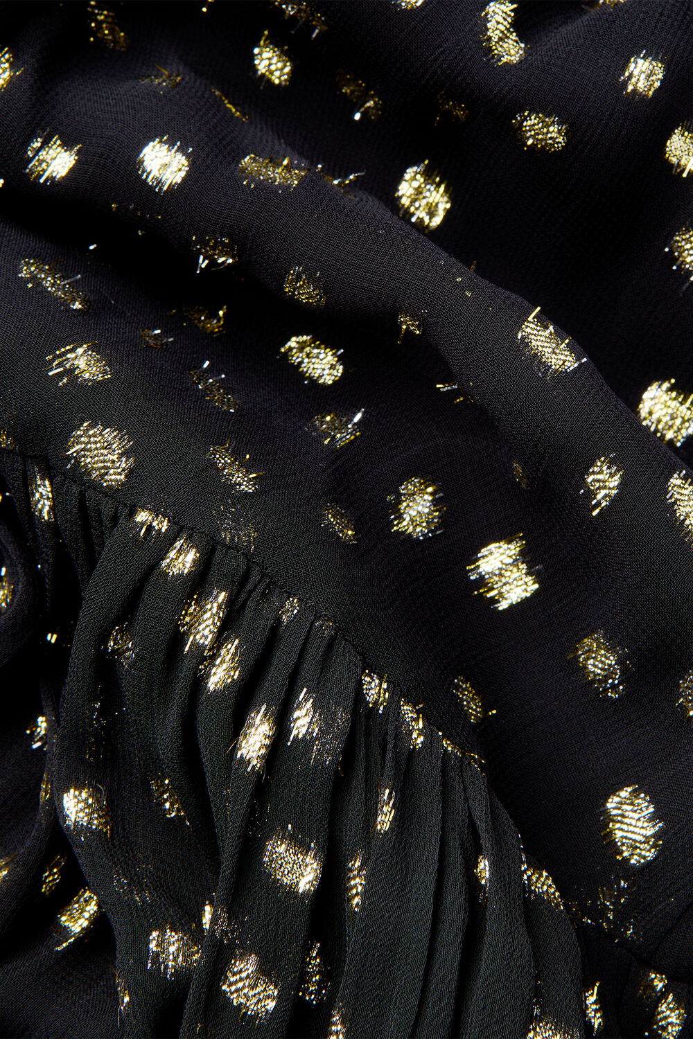 Metallic Dobby Ruffle Dress