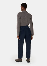 High Waist Cord Barrel Jean