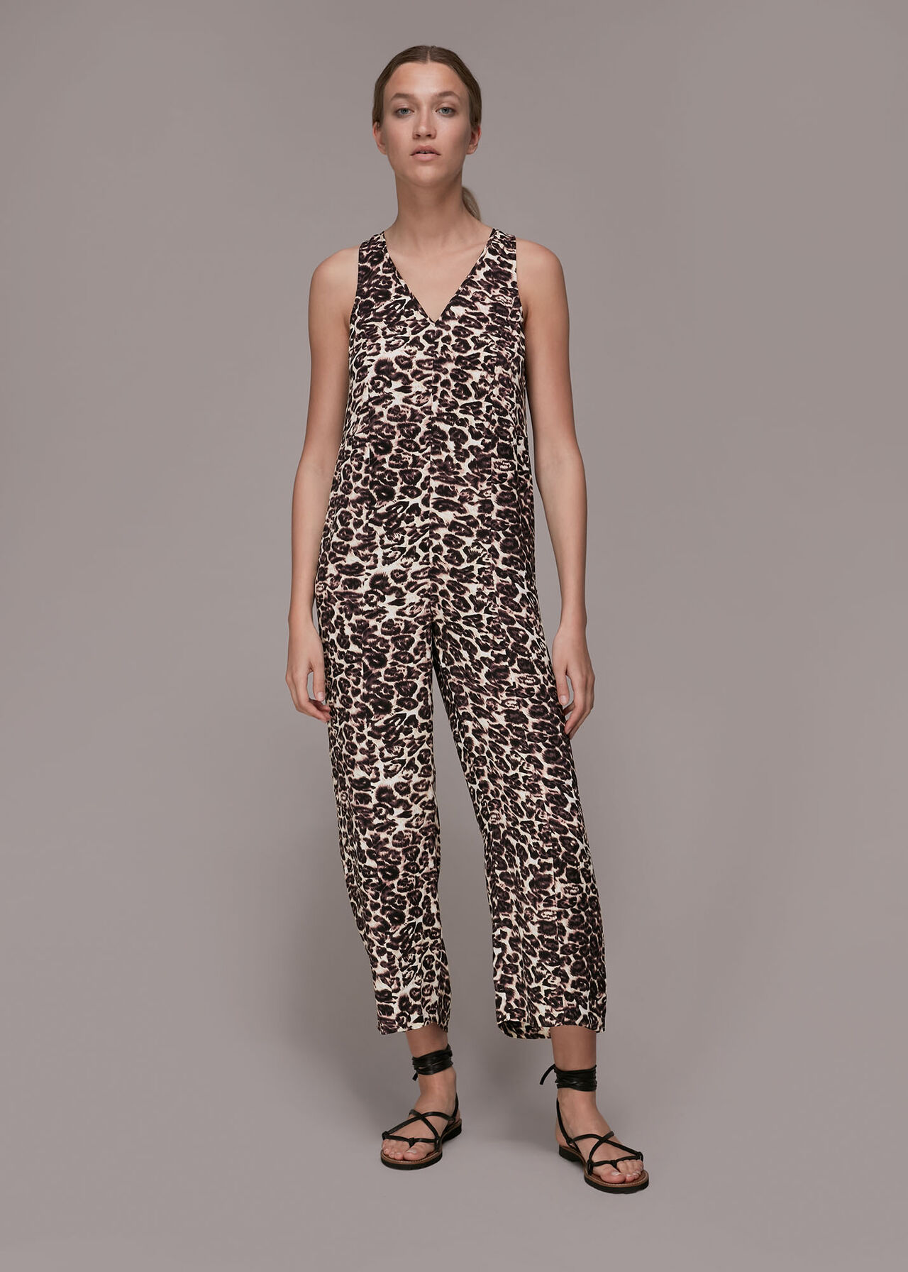 Clouded Leopard Print Jumpsuit