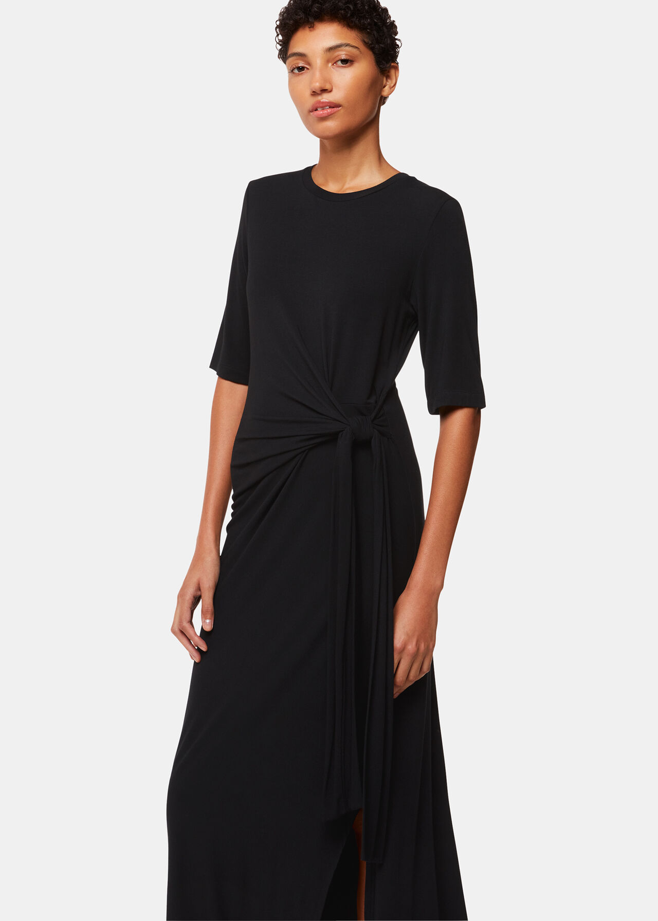 Twist Front Jersey Dress