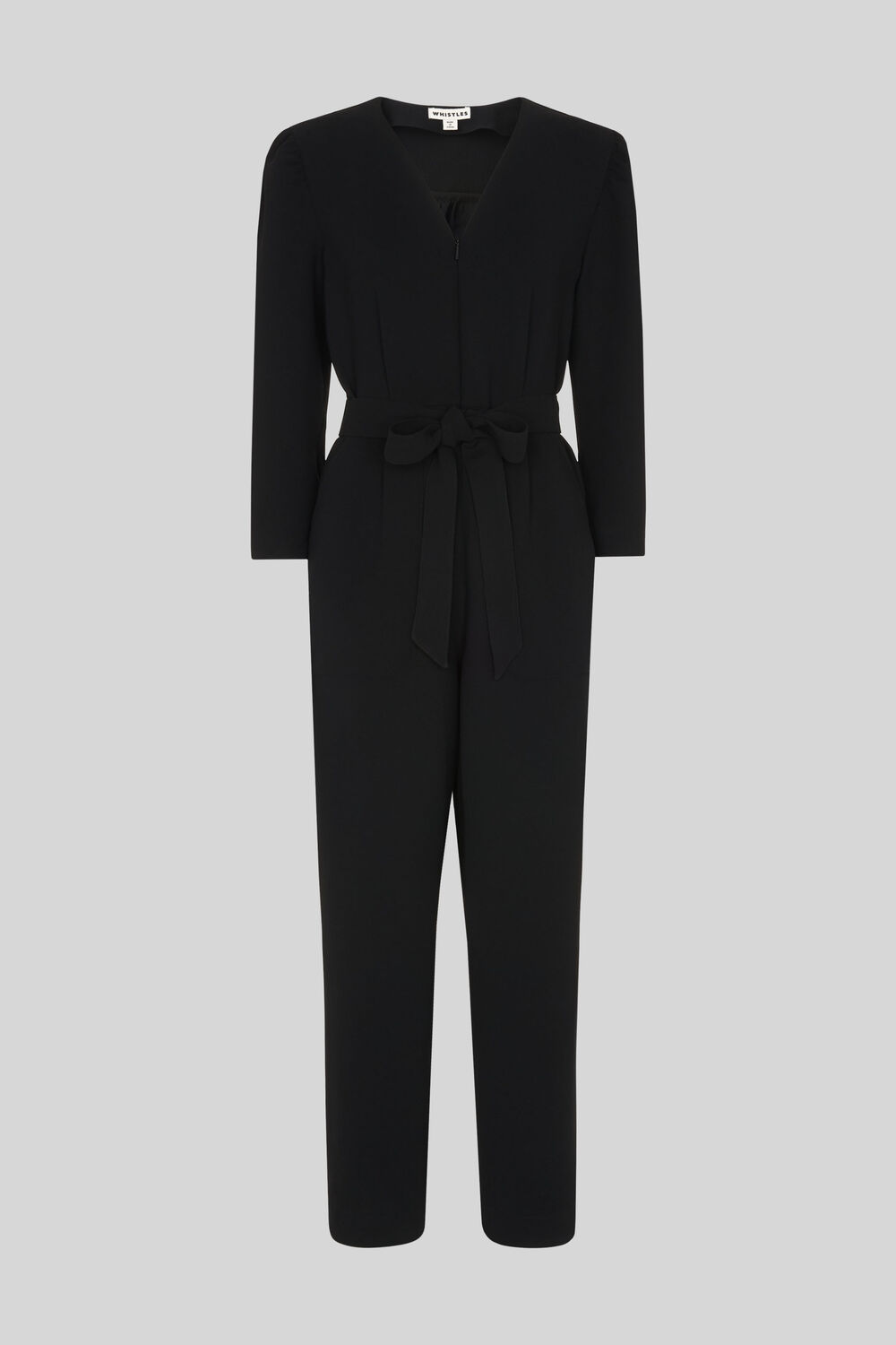 Hallie Zip Crepe Jumpsuit Black