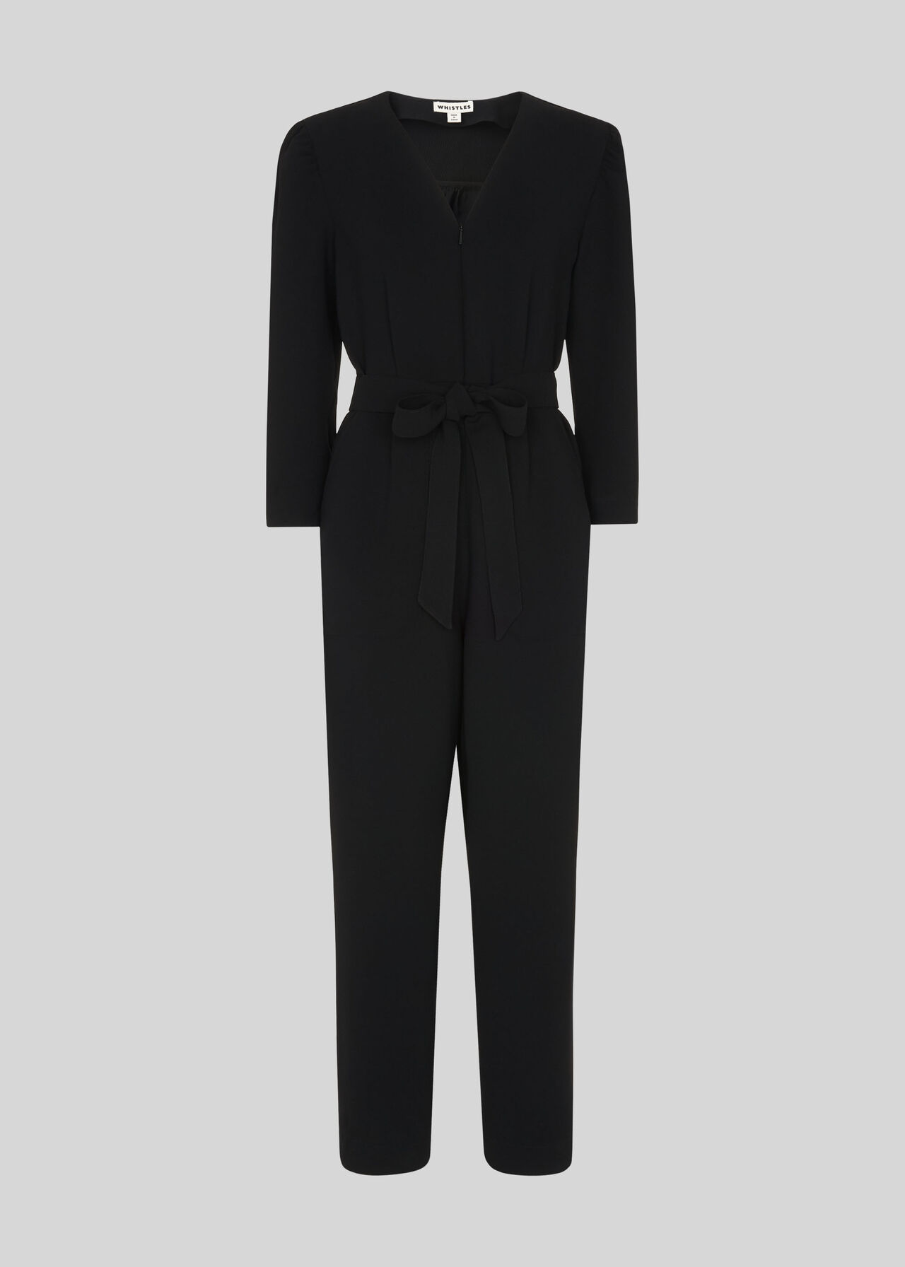 Hallie Zip Crepe Jumpsuit Black