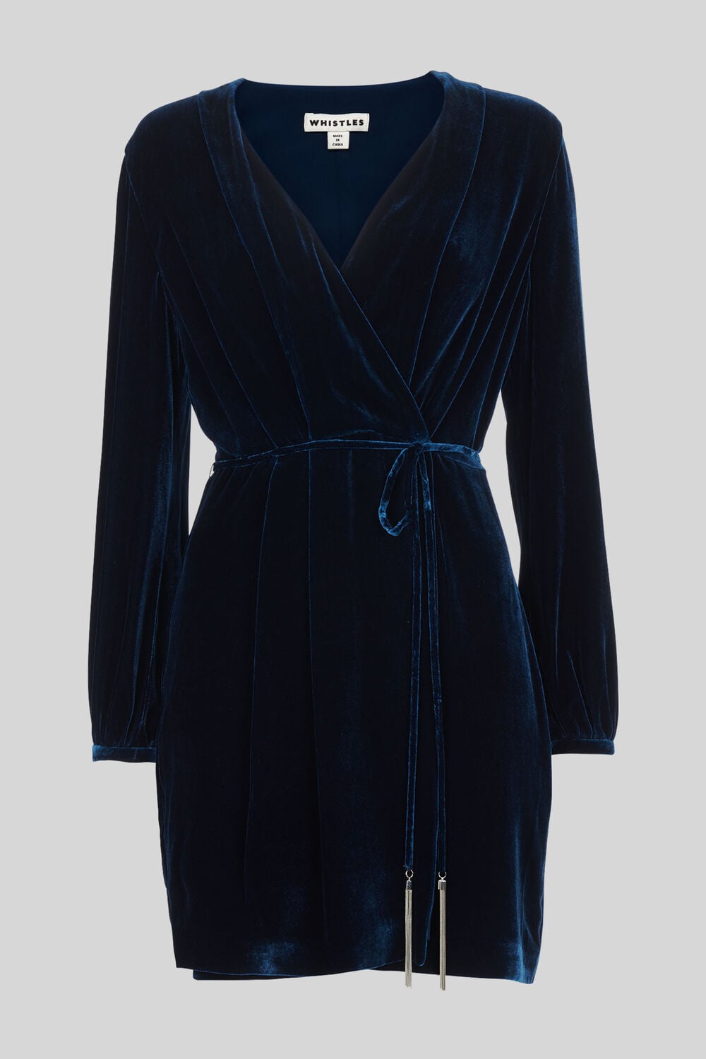 Lavone Silk Mix Velvet Dress Dark Blue