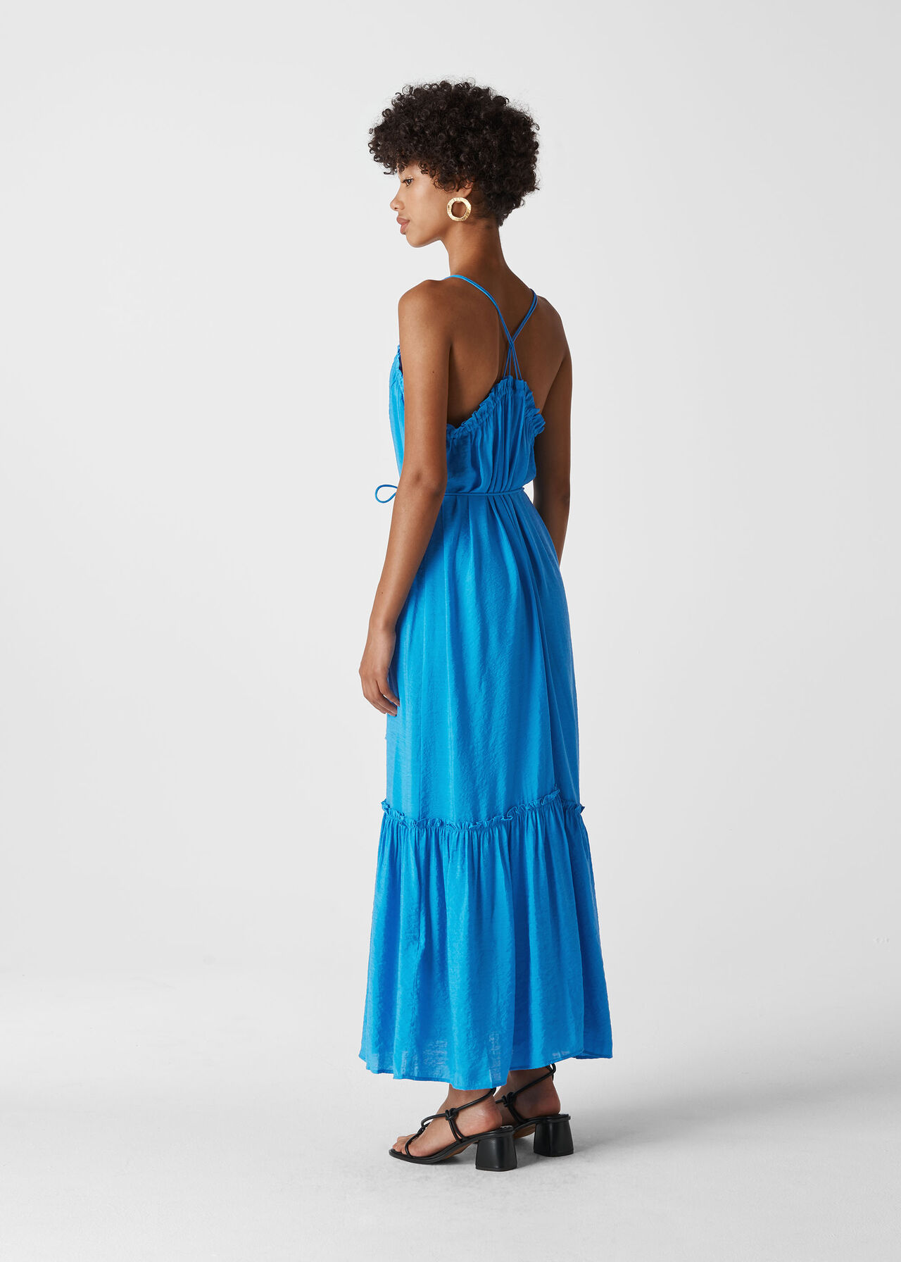 Salina Longline Maxi Dress Blue