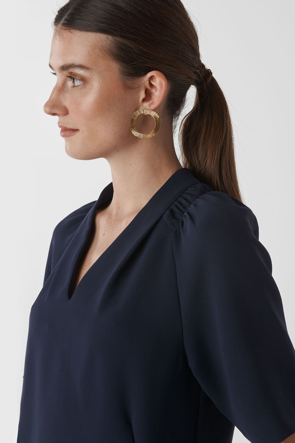Devyn Crepe Dress Navy