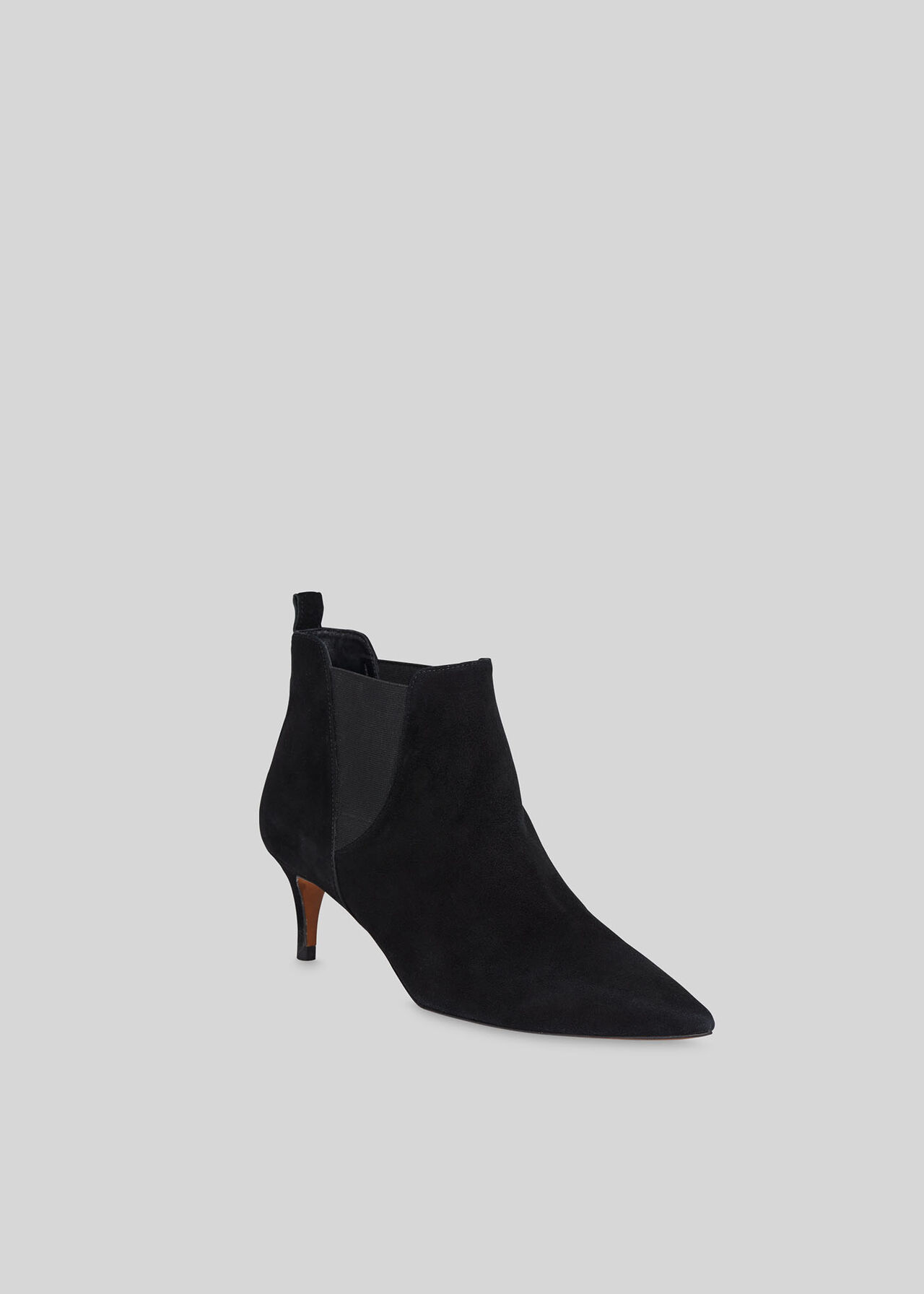 Orley Suede Kitten Heel Boot Black