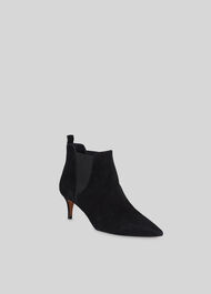 Orley Suede Kitten Heel Boot Black