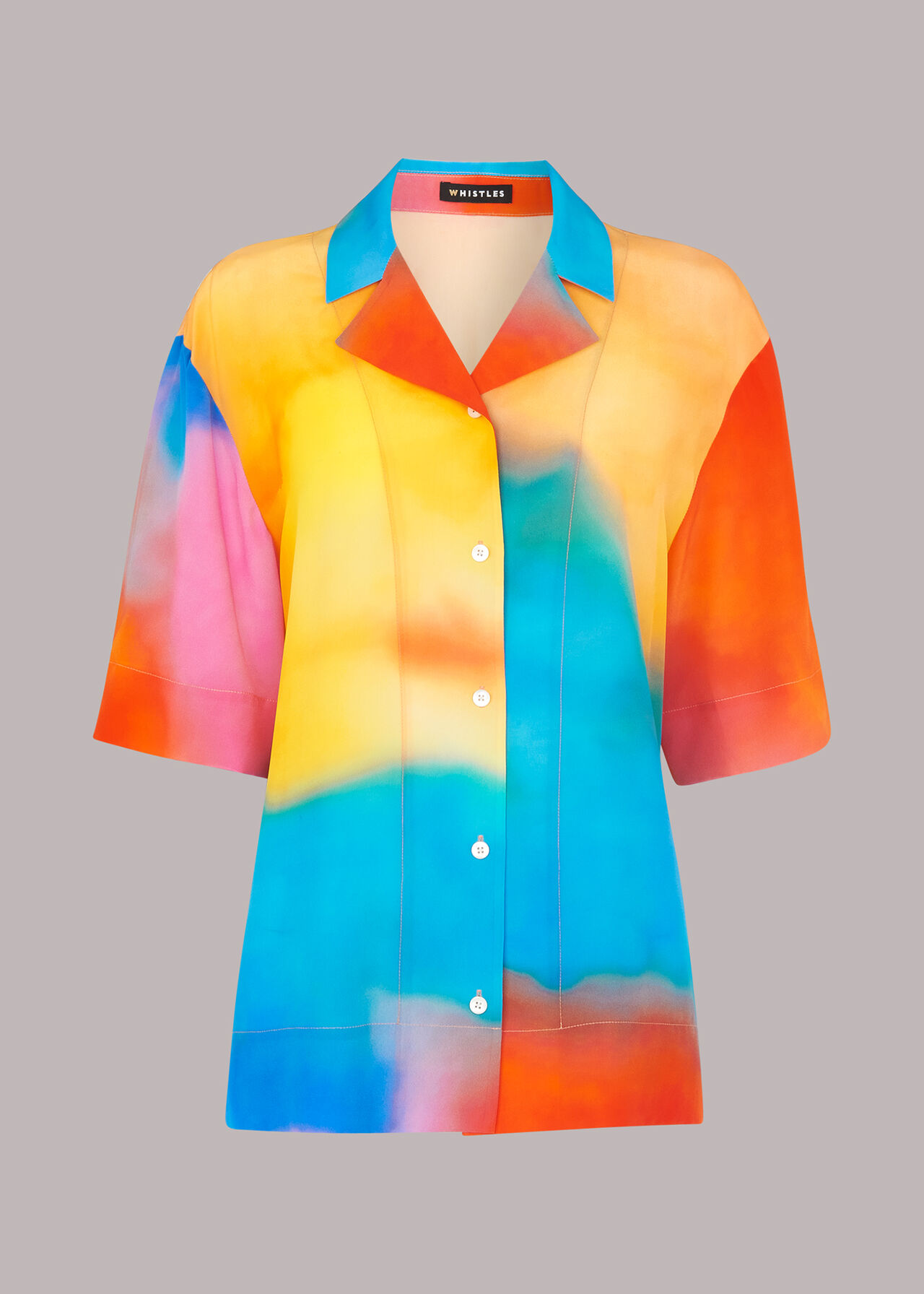Rainbow Silk Bowling Shirt