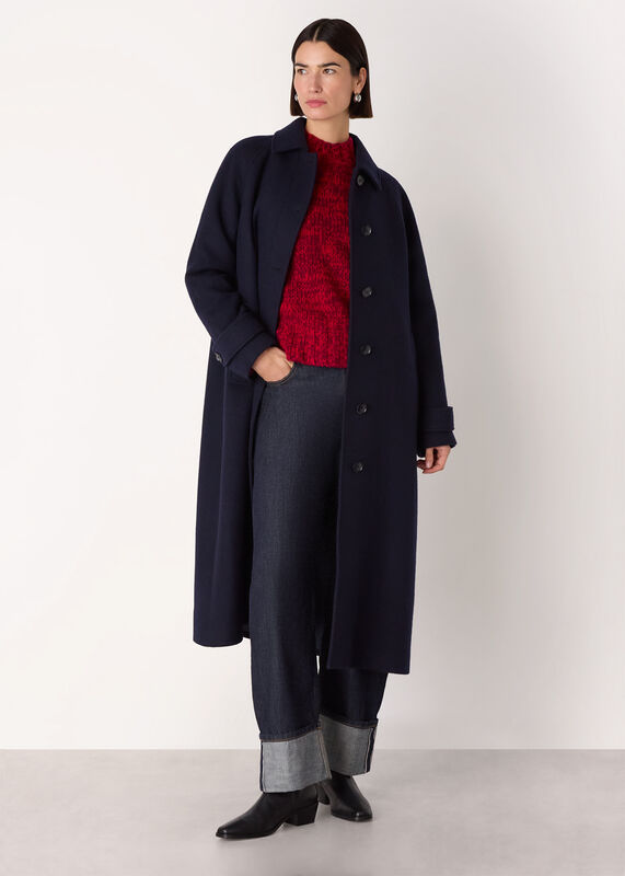 Red Chunky Wool Fleck Knit