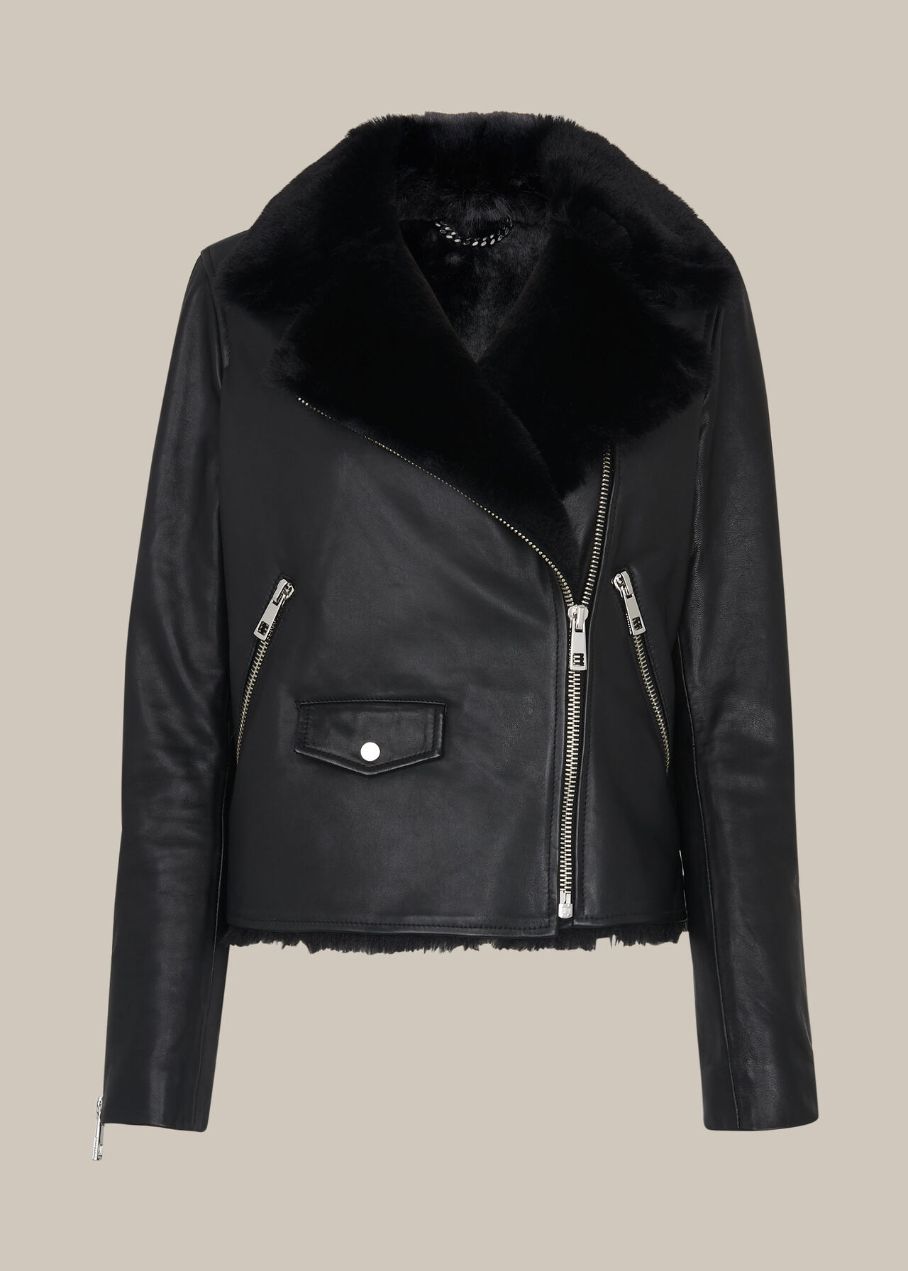 Faux Fur Lined Agnes Biker