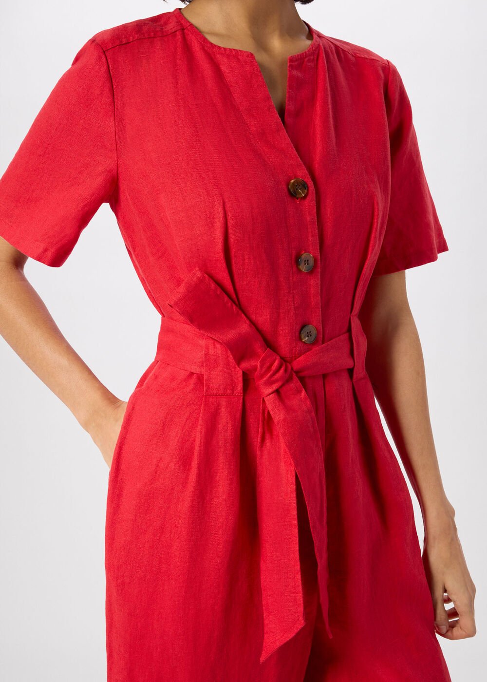 Fiona Linen Button Jumpsuit