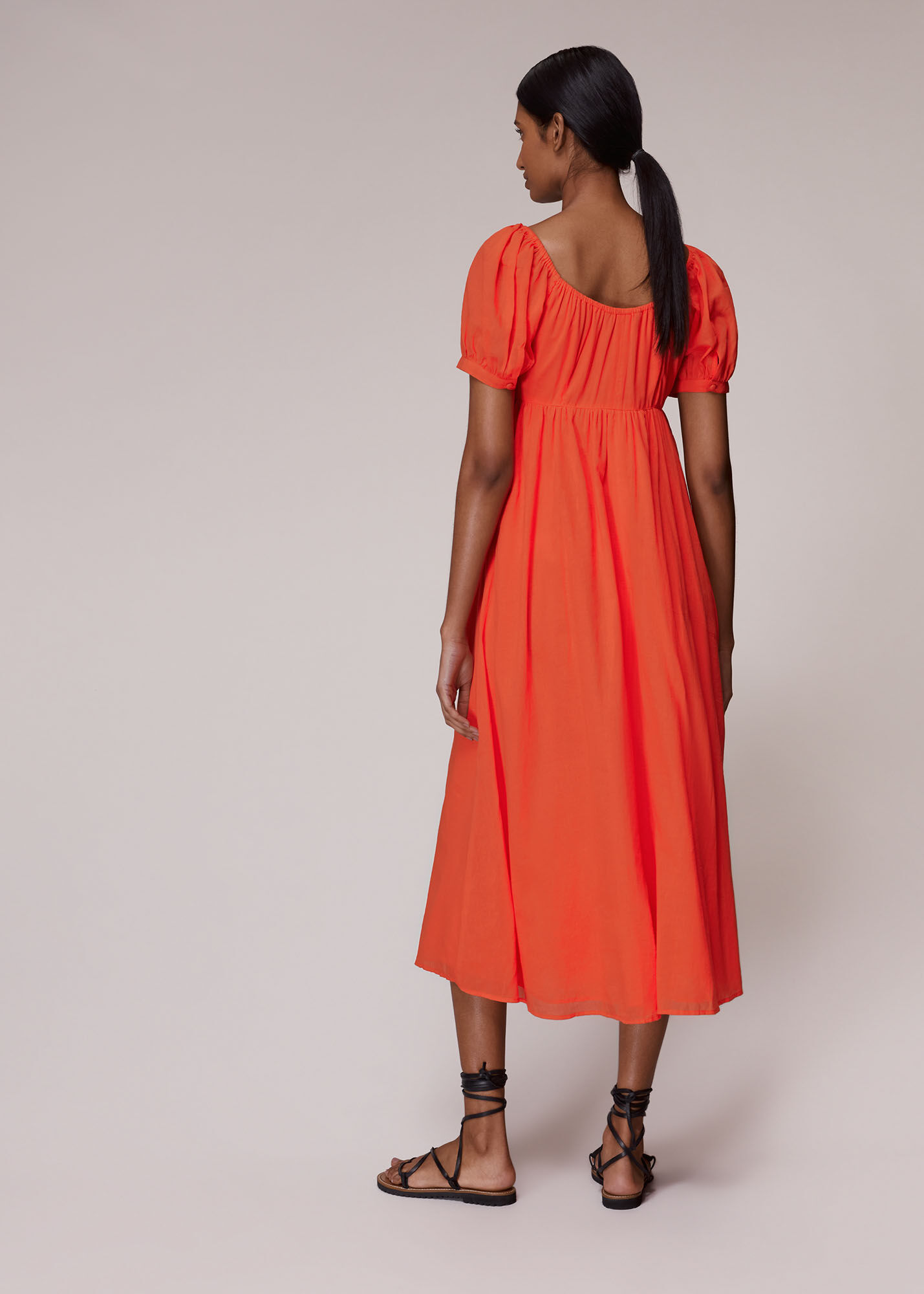 Red Tie Detail Elouise Midi Dress | WHISTLES