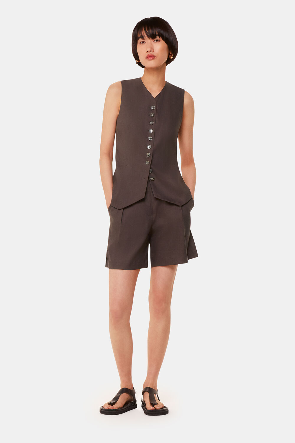Mila Linen Blend Waistcoat