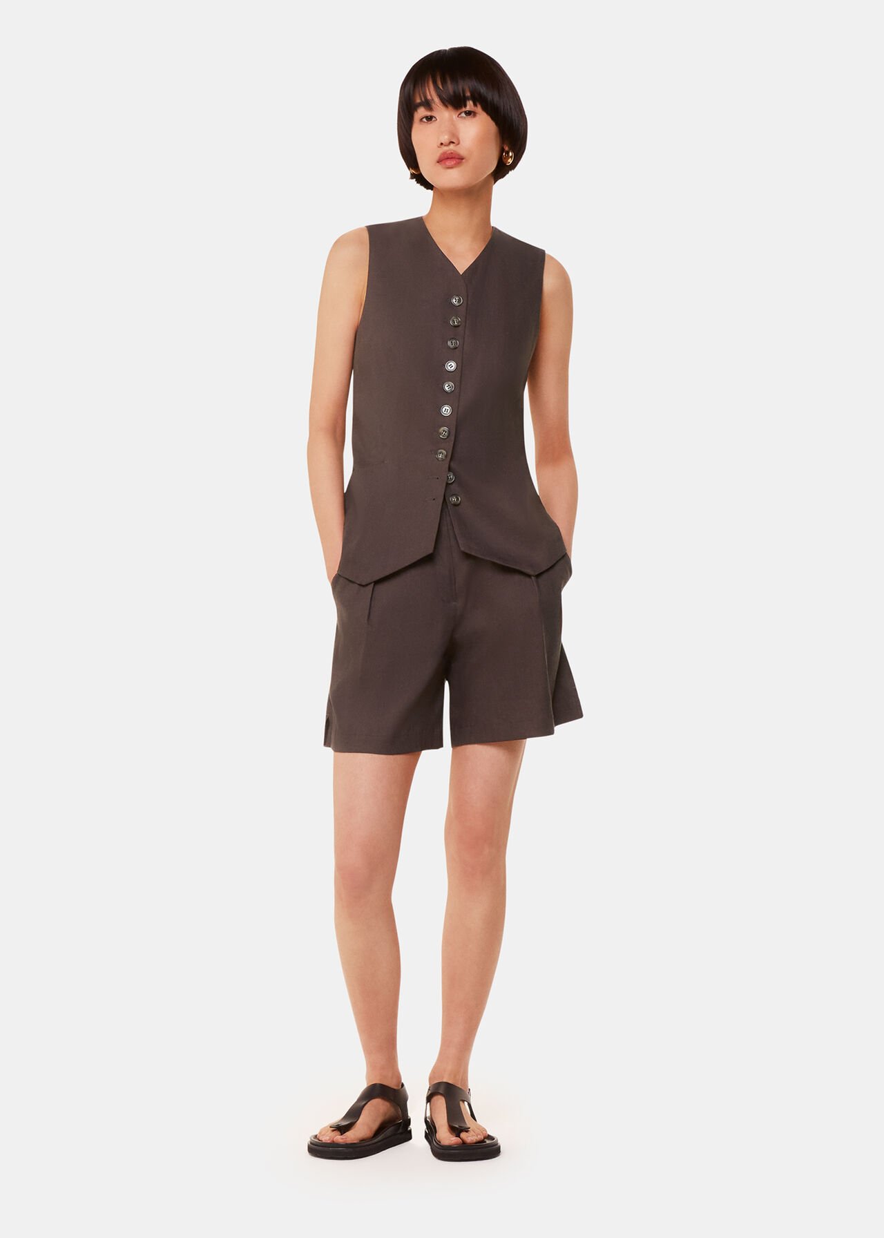 Mila Linen Blend Waistcoat