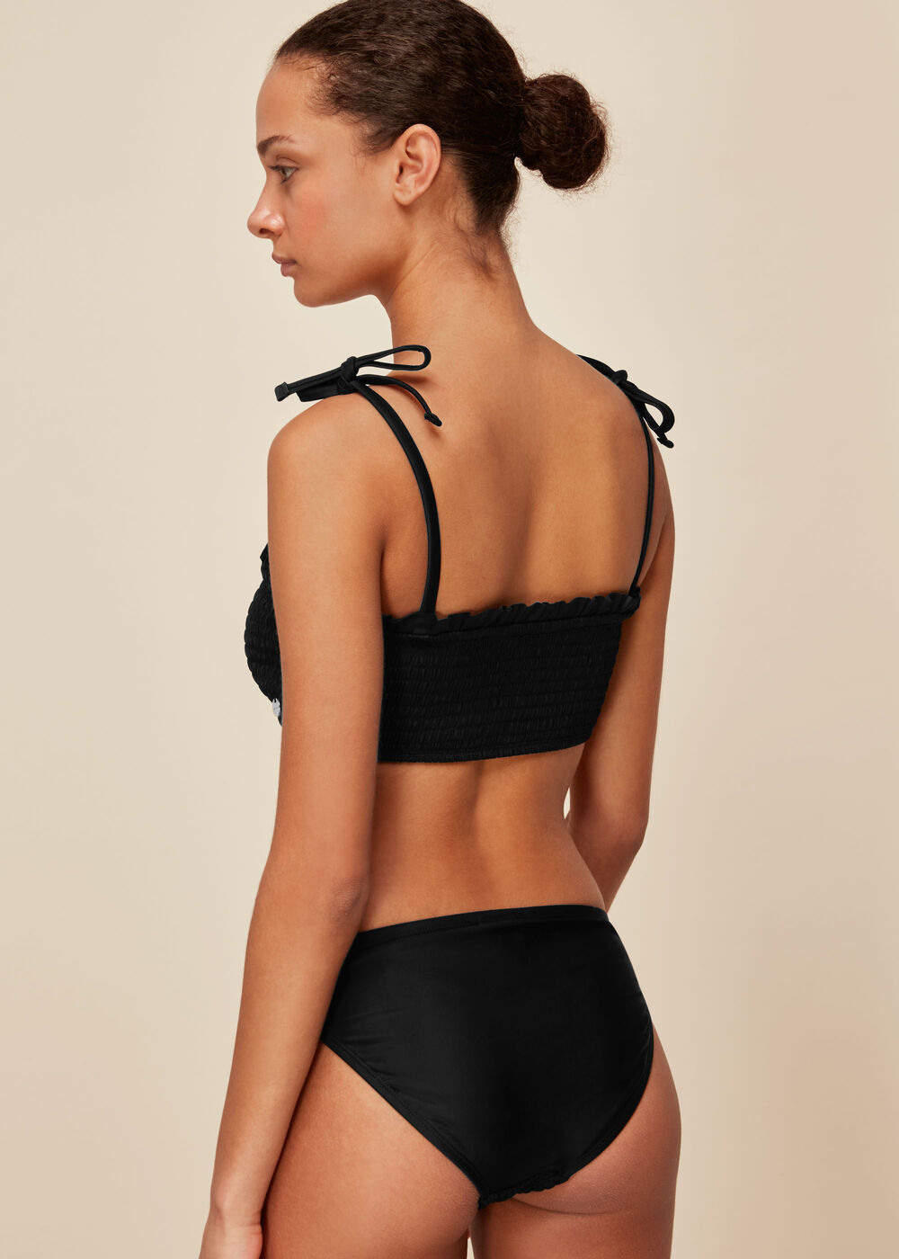 Shirred Tie Bikini Top