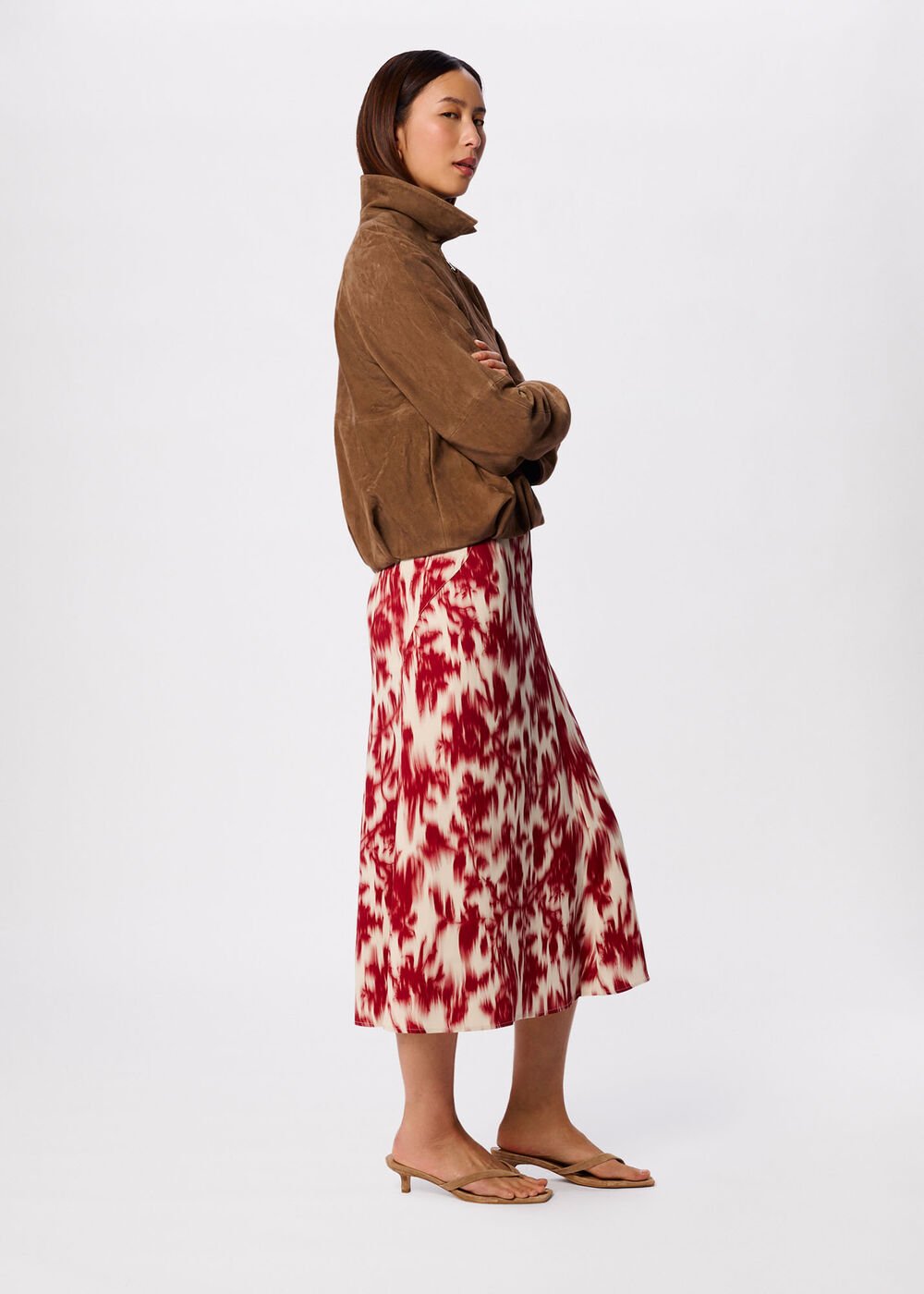 Blurred Floral Crepe Dress