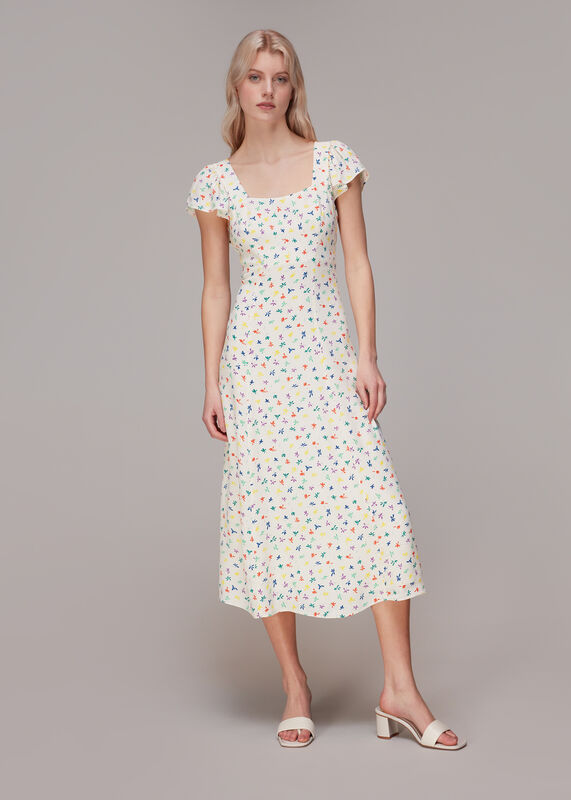 Dancing Floral Midi Dress