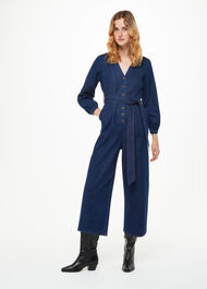 Joni Denim Belted Jumpsuit