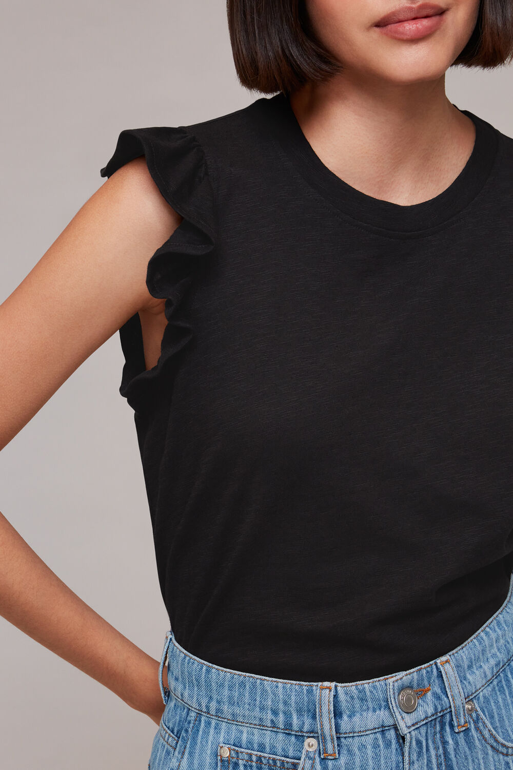 Frill Cap Sleeve T-Shirt