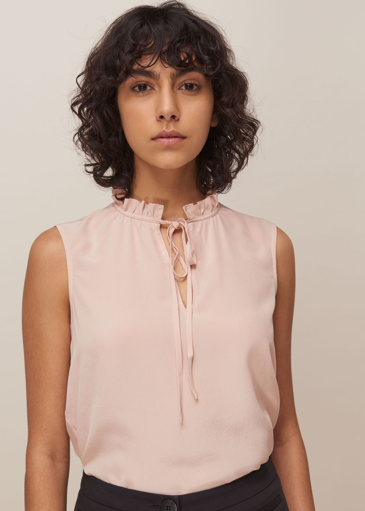 Selena Silk Top Pale Pink