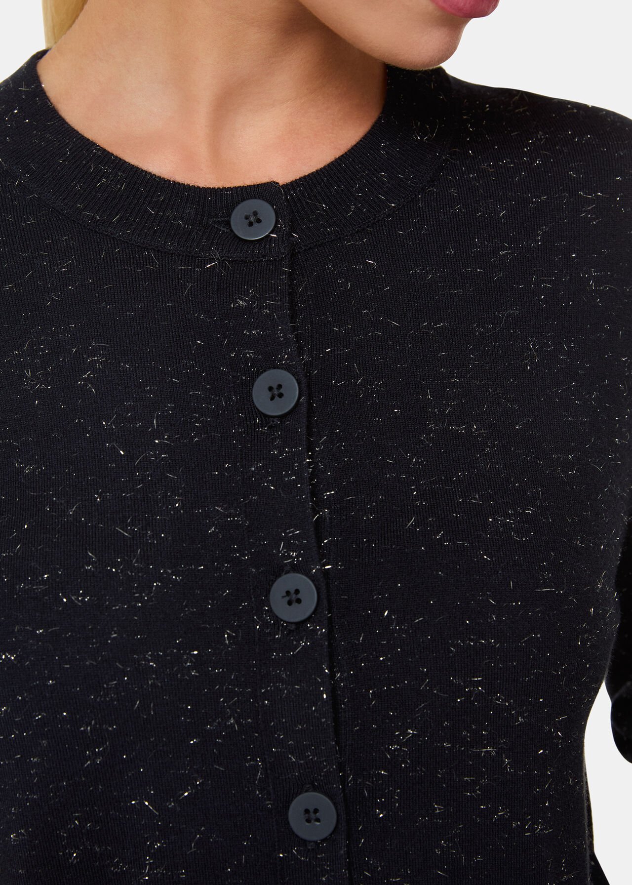 Whistles Annie Sparkle Cardigan Black Whistles Annie Sparkle Cardigan Black