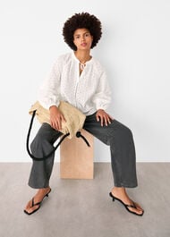 Broderie V Neck Blouse
