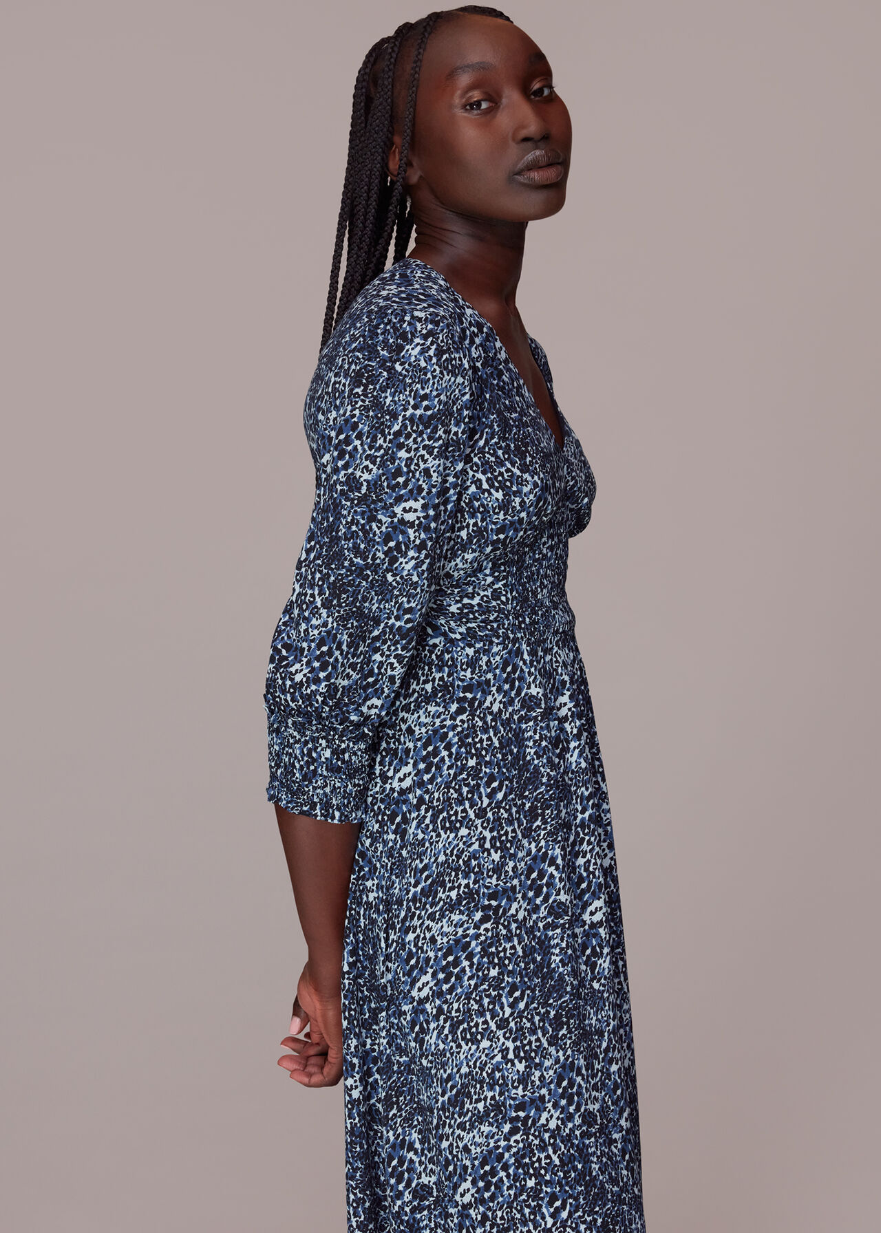 Speckled Leopard Midi Dress