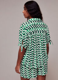 Chevron Tie Sleeve Beach Shirt