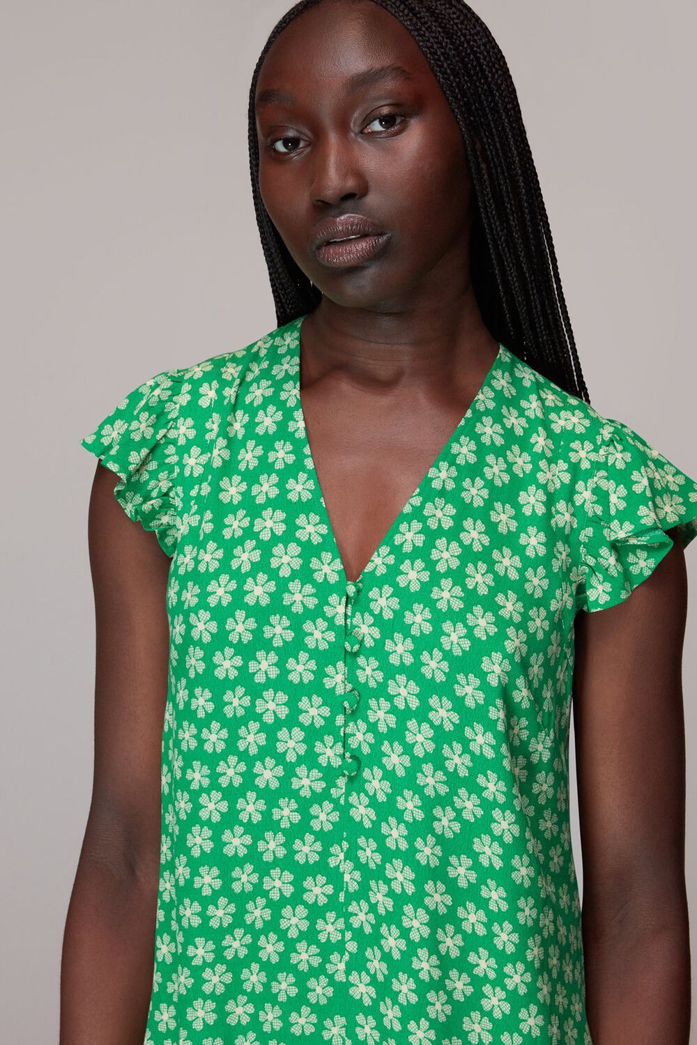 Daisy Check Print Flippy Dress