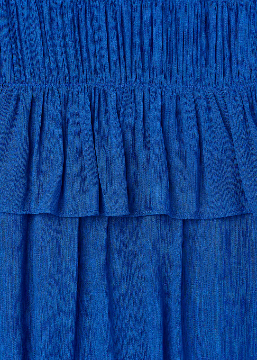 Shirred V Neck Midi Dress