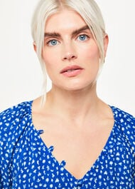 Petite Micro Cactus Print Midi Dress