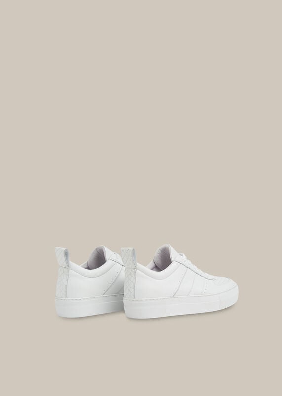 White Anna Snake Deep Sole Trainer