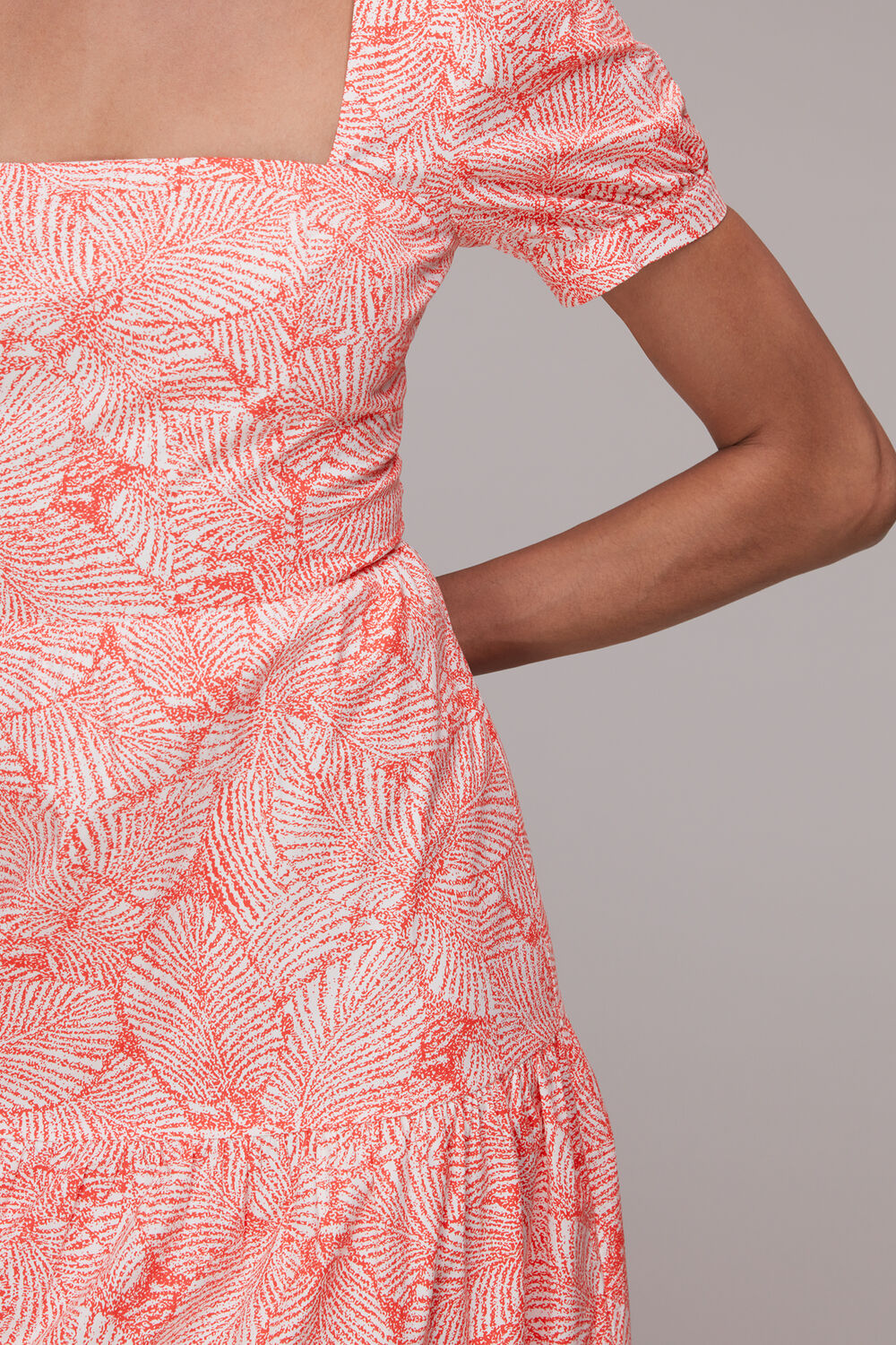Speckled Leaf Poplin Dress