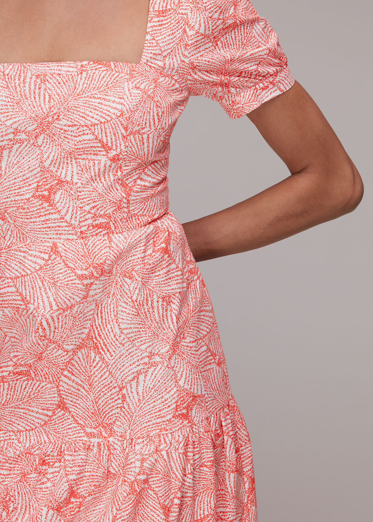 Speckled Leaf Poplin Dress