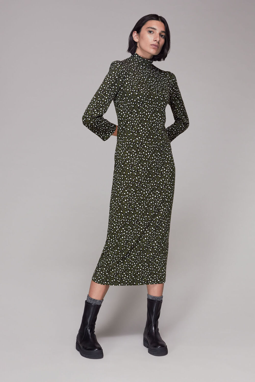 Wild Leopard Jersey Midi Dress
