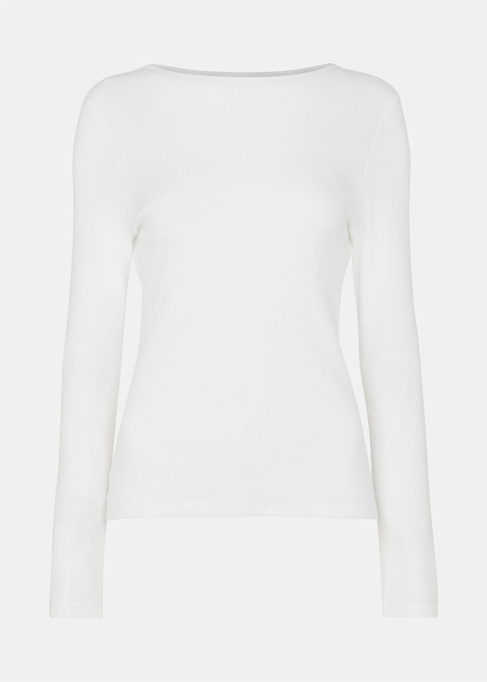 High Neck Long Sleeve Rib Top