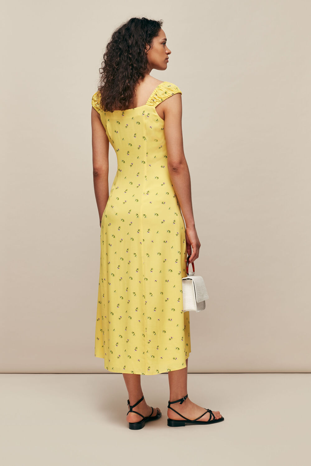 Forget Me Not Print Dress Yellow/Multi